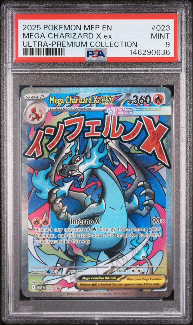 2025 #023 Mega Charizard X EX PSA 9 Mep EN-Me Black Star Promo