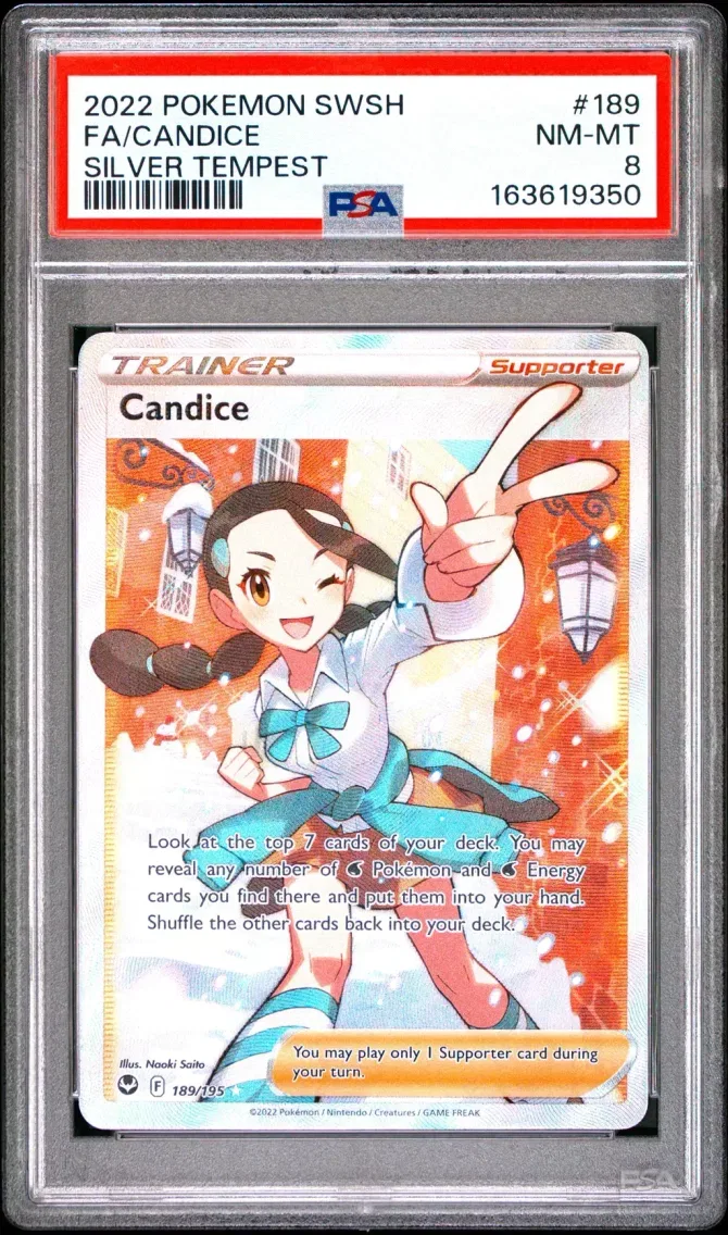 2022 #189 Full Art/Candice PSA 8 Sword & Shield Silver Tempest