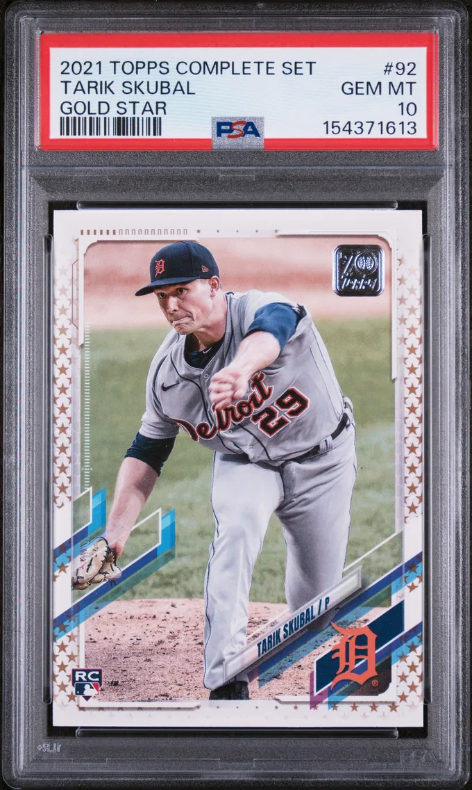 2021 #92 Tarik Skubal Gold Star PSA 10 Topps Complete Set