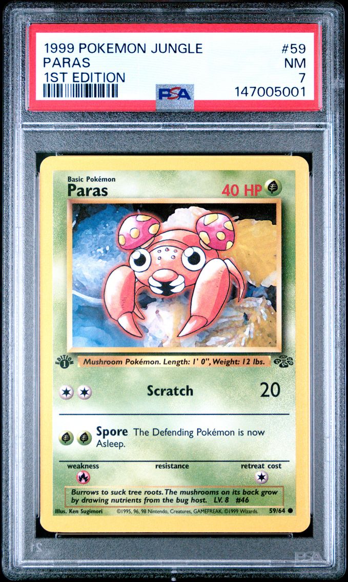 1999 #59 Paras 1st Edition PSA 7 Jungle Pokemon