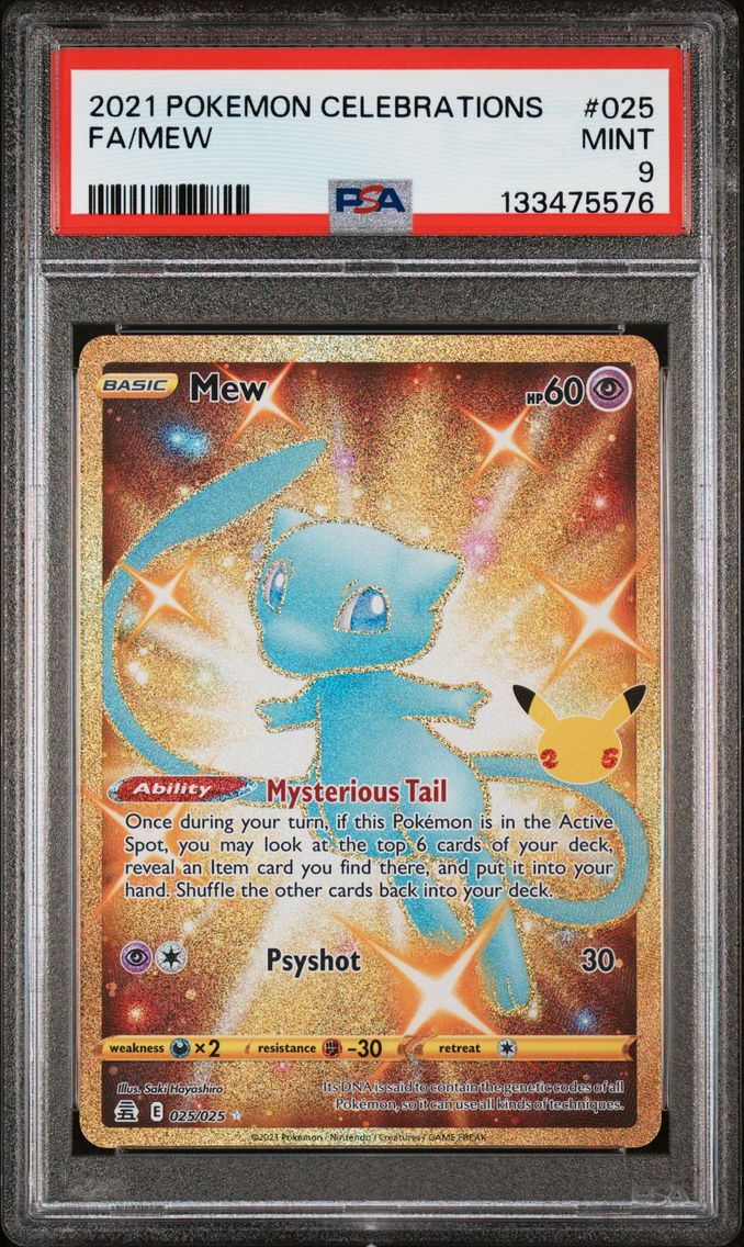 2021 #025 Full Art/Mew PSA 9 Celebrations Pokemon
