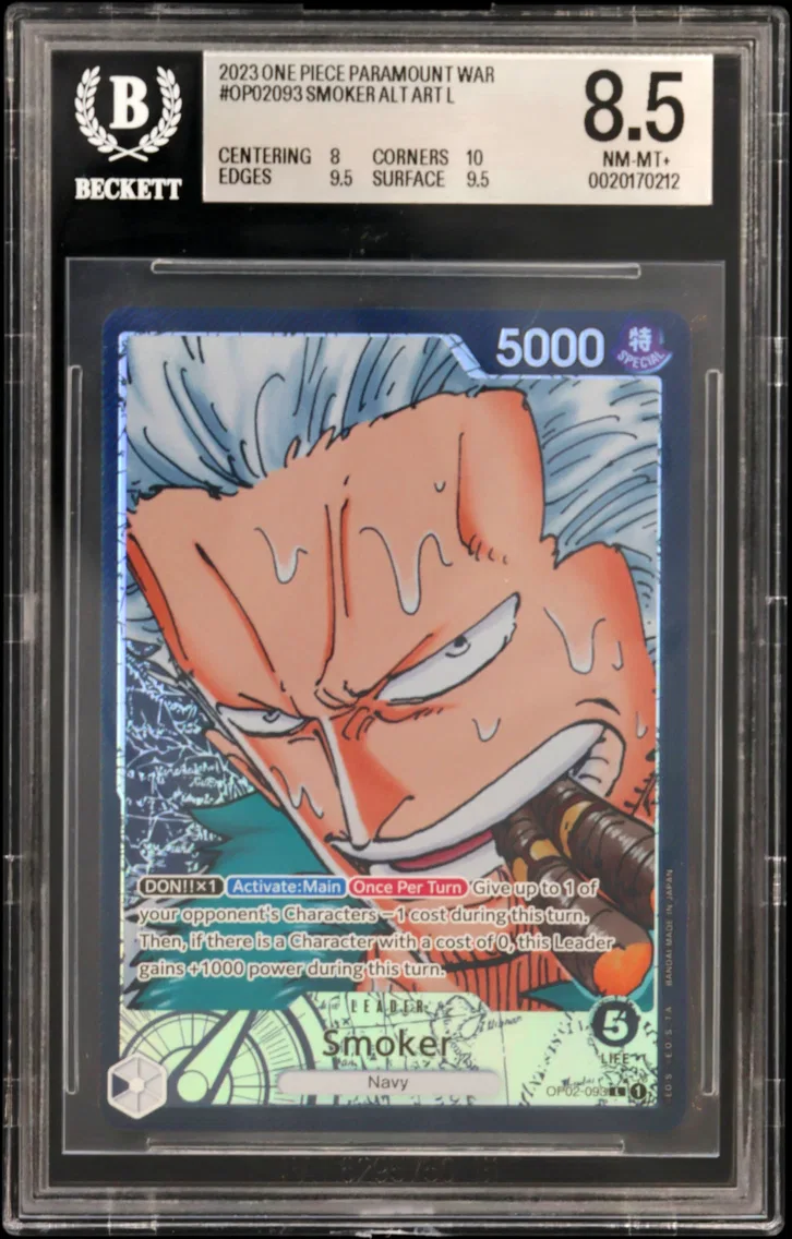 2023 #OP02093 Smoker ALT ART L BGS 8.5 One Piece Card Game Paramount War