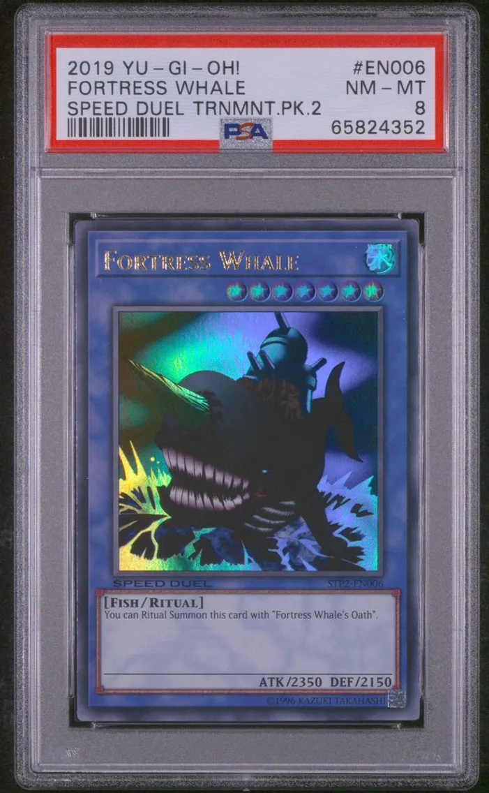 2019 YU-GI-OH! SPEED DUEL TOURNAMENT PACK 2 #EN006 FORTRESS WHALE PSA 8