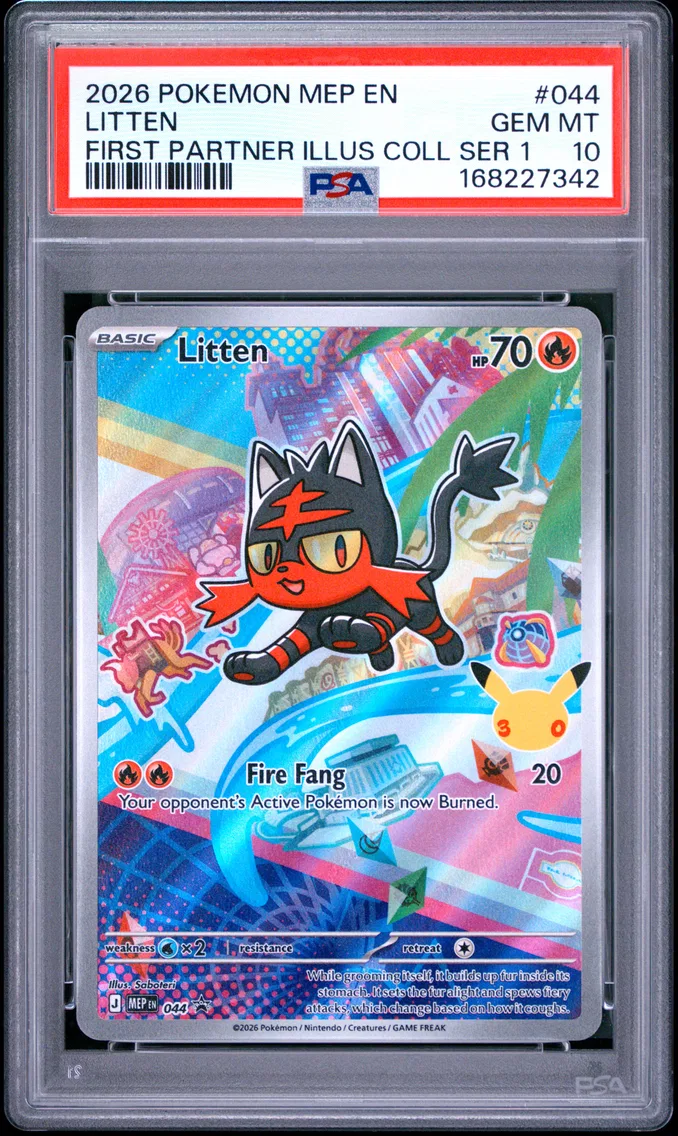 2026 #044 Litten PSA 10 Mep EN-Me Black Star Promo