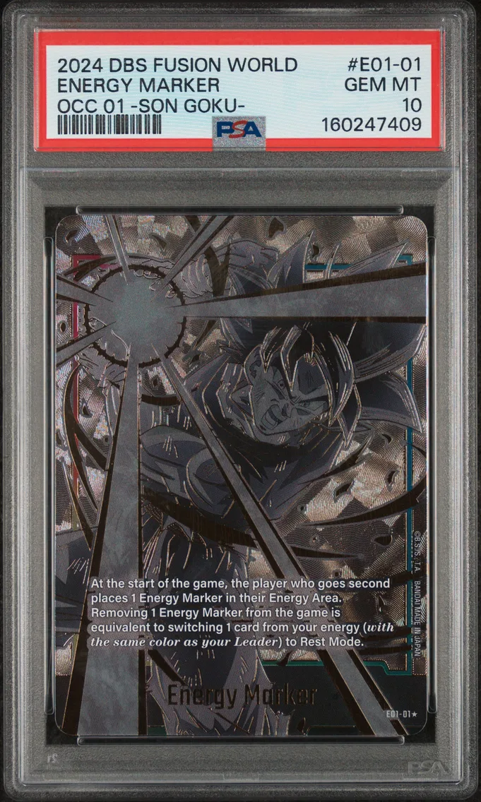 2024 #E01-01 Energy Marker PSA 10 Dragon Ball Super Card Game Fusion World Official Card Case 01 -Son Goku-