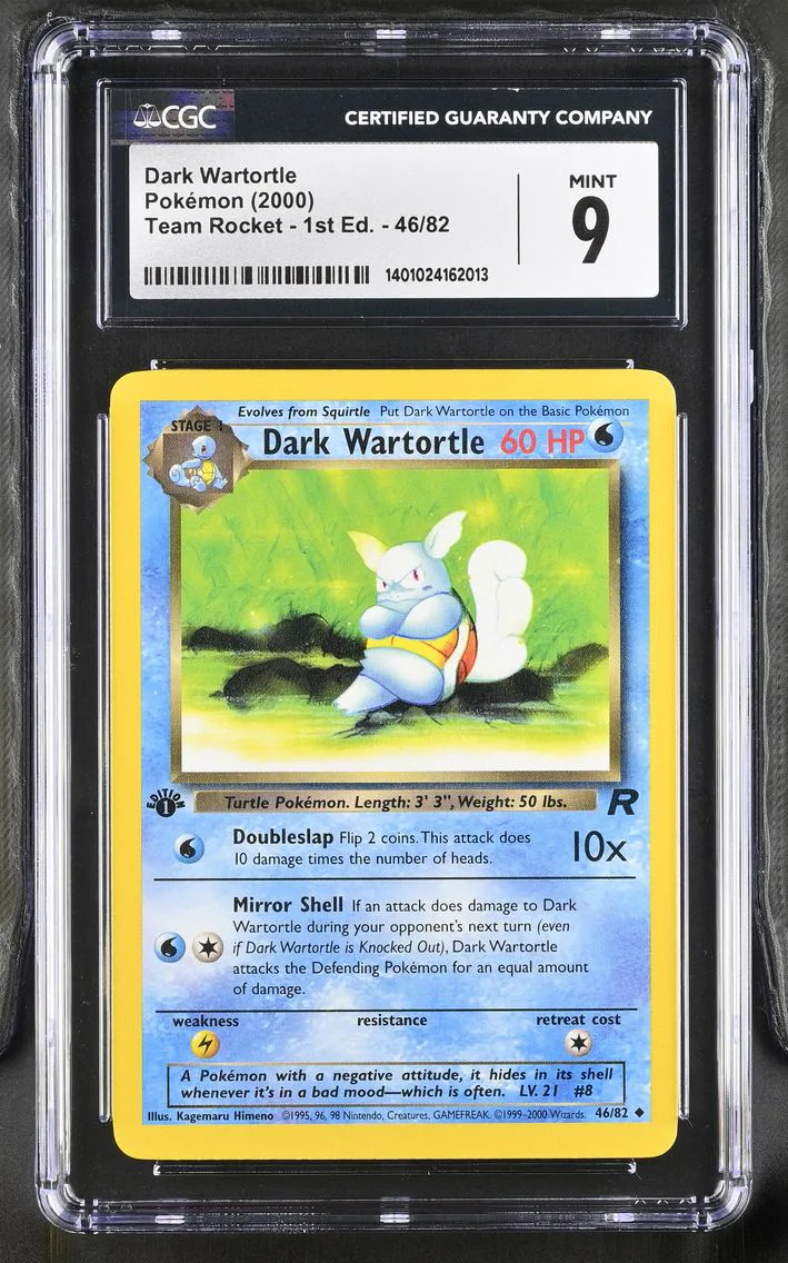 2000 #46 Dark Wartortle CGC 9 Team Rocket - 1st Edition - English