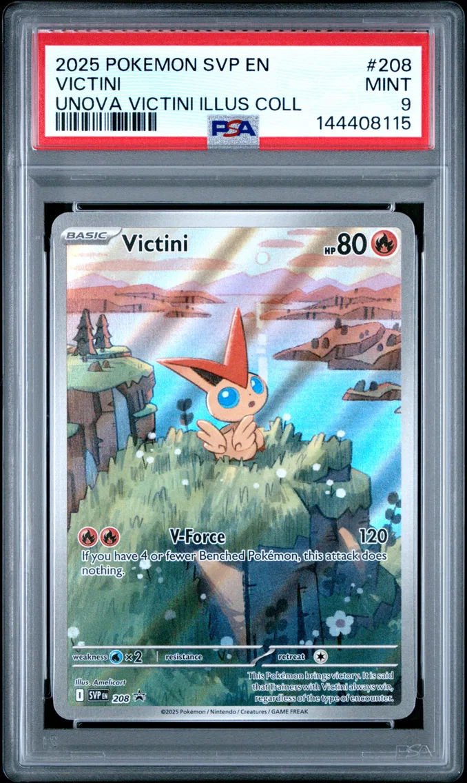 2025 #208 Victini PSA 9 Svp EN-SV Black Star Promo