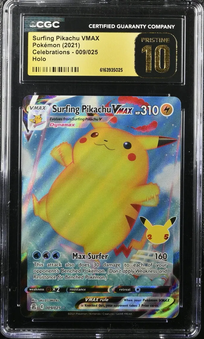 2021 Celebrations - English Surfing Pikachu VMAX #009 CGC 10