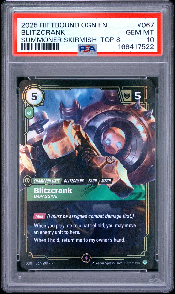 2025 #067 Blitzcrank - Impassive PSA 10 Riftbound: League of Legends Ogn-Origins