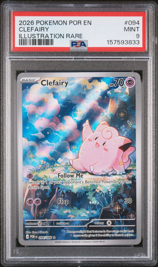 2026 #094 Clefairy PSA 9 Por EN-Perfect Order