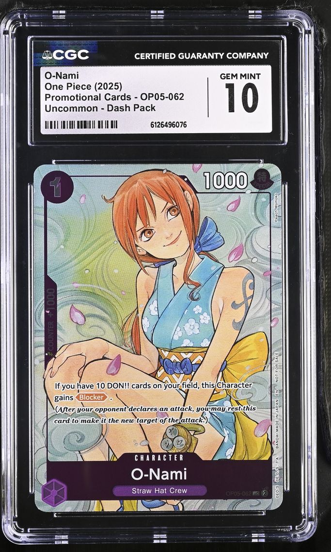 2025 #OP05-062 O-Nami CGC 10 Promotional Cards - English