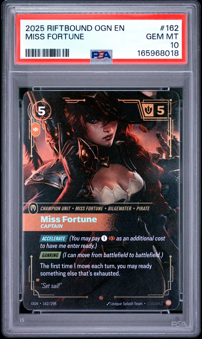 2025 #162 Miss Fortune - Captain PSA 10 Riftbound: League of Legends Ogn-Origins