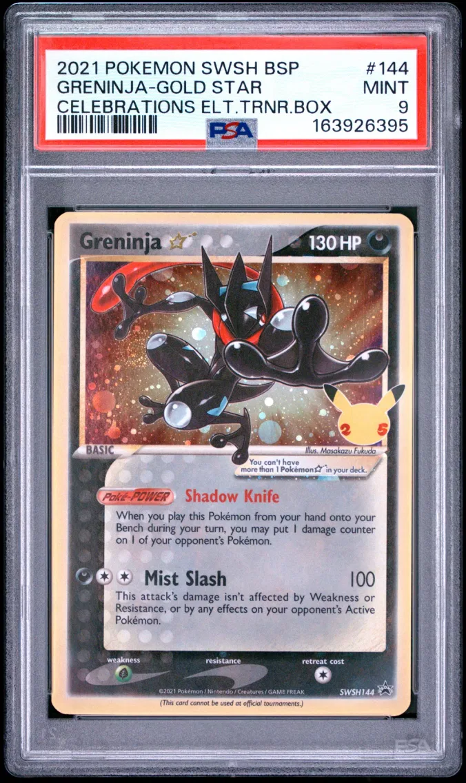 2021 #144 Greninja-Gold Star PSA 9 Swsh Black Star Promo