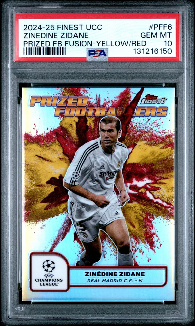 2024 #PFF6 Zinedine Zidane PSA 10 Topps Finest UEFA Club Competitions Prized Footballers Fusion