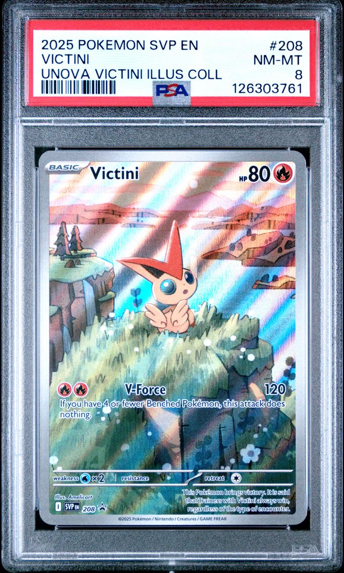 2025 #208 Victini PSA 8 Svp EN-SV Black Star Promo Pokemon