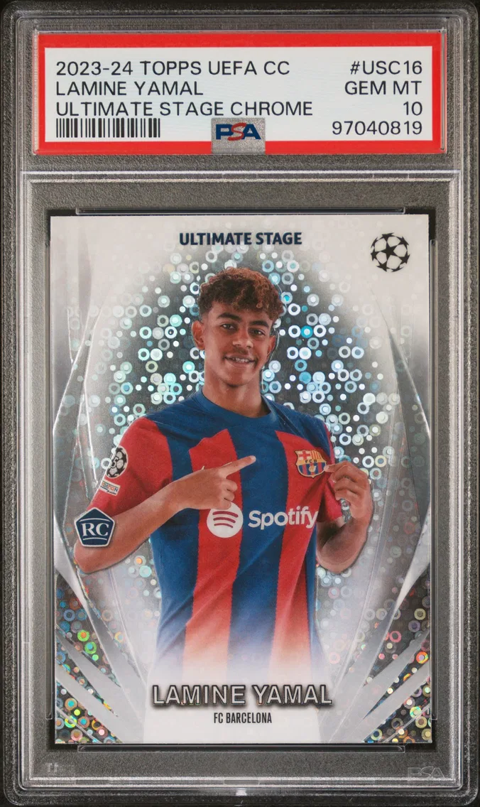 2023 #USC16 Lamine Yamal PSA 10 Topps UEFA Club Competitions Ultimate Stage Chrome