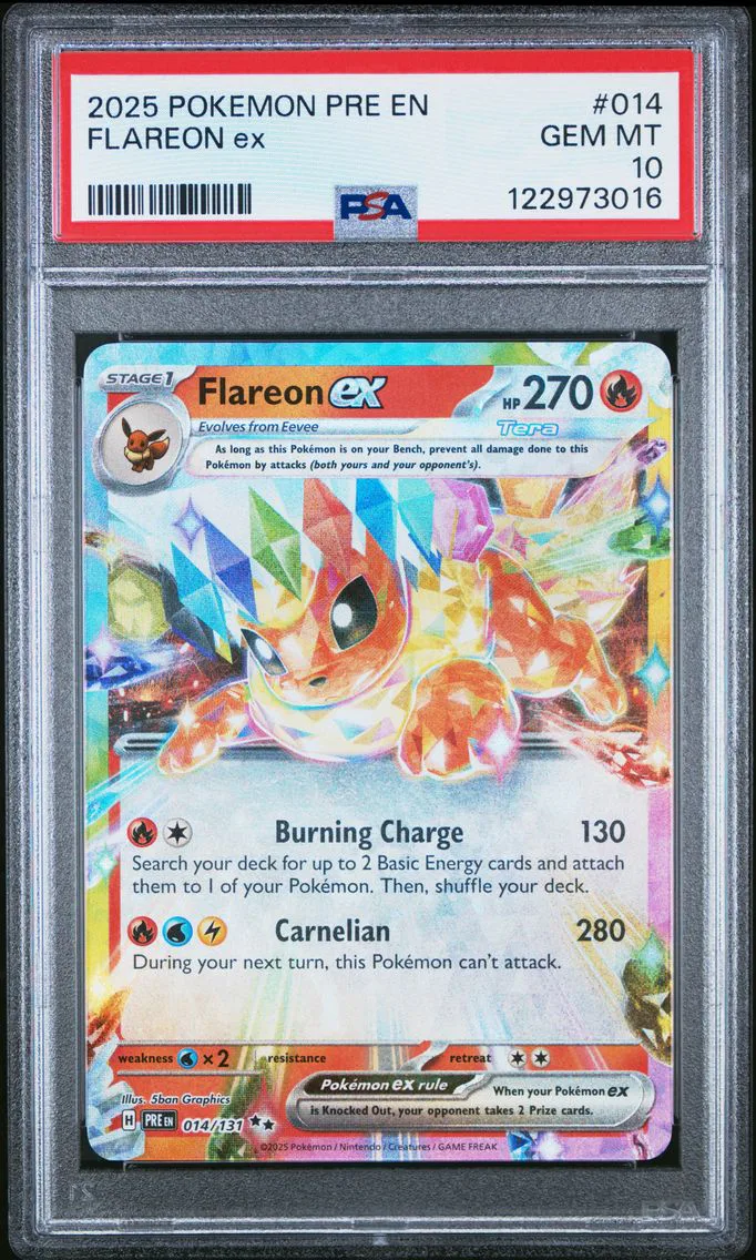 2025 #014 Flareon EX PSA 10 Pre EN-Prismatic Evolutions Pokemon