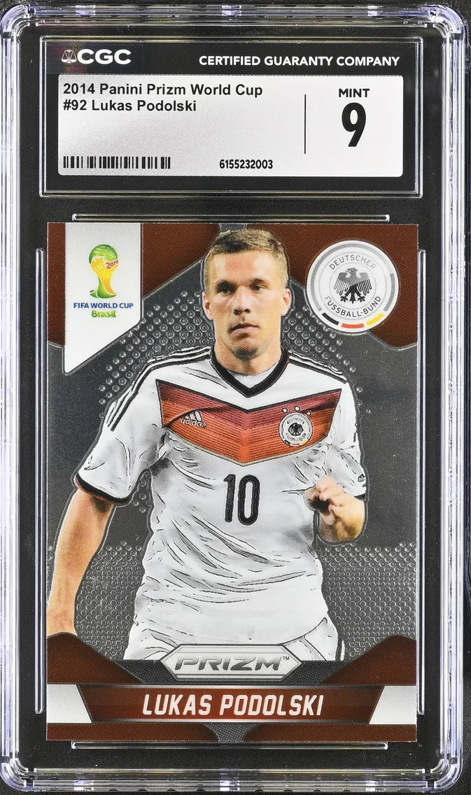 2014 #92 Lukas Podolski CGC 9 Panini Prizm World Cup