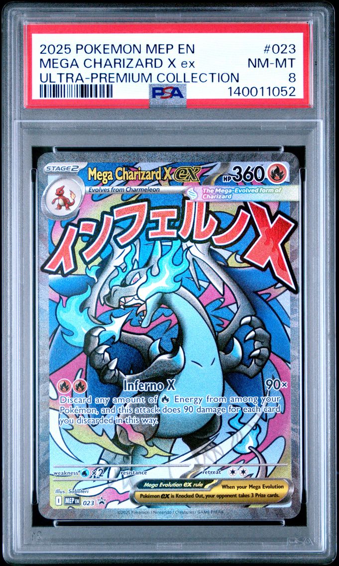 2025 #023 Mega Charizard X EX PSA 8 Mep EN-Me Black Star Promo Pokemon