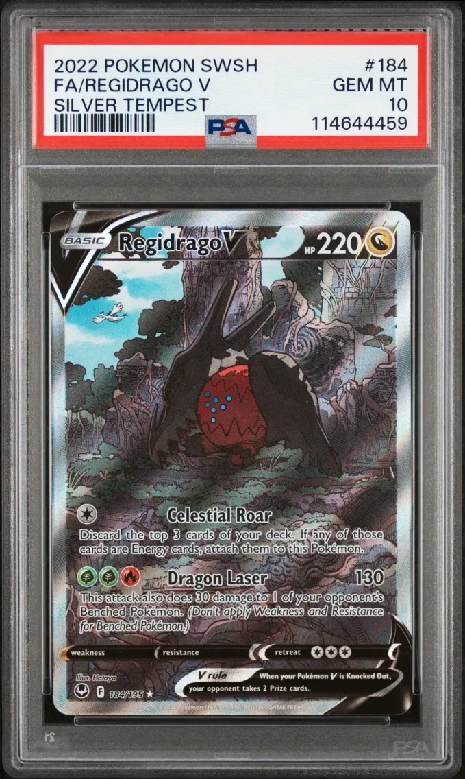 2022 #184 Full Art/Regidrago V PSA 10 Sword & Shield Silver Tempest