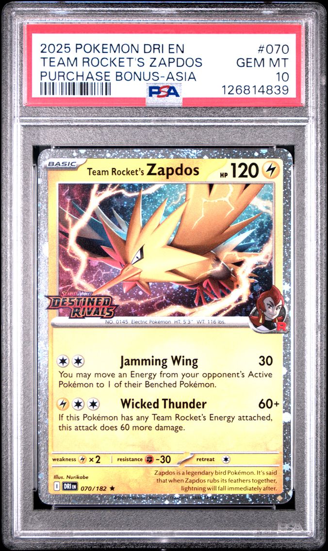 2025 #070 Team Rocket's Zapdos P