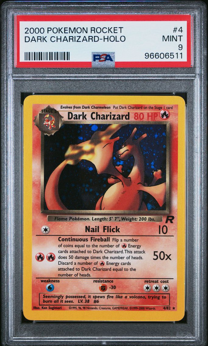 2000 #4 Dark Charizard-Holo PSA 9 Rocket