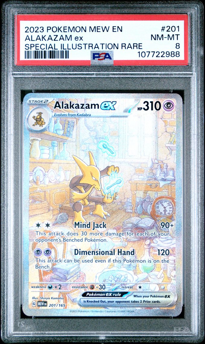 2023 #201 Alakazam EX PSA 8 Mew