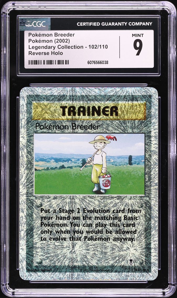 2002 #102 Pokemon Breeder-Reverse Foil CGC 9 Legendary Collection Pokemon