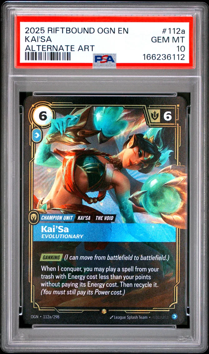 2025 #112a Kai'SA - Evolutionary PSA 10 Riftbound: League of Legends Ogn-Origins