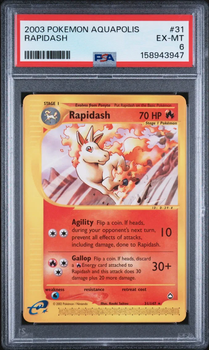 2003 Pokemon Aquapolis Rapidash Aquapolis #31 PSA 6