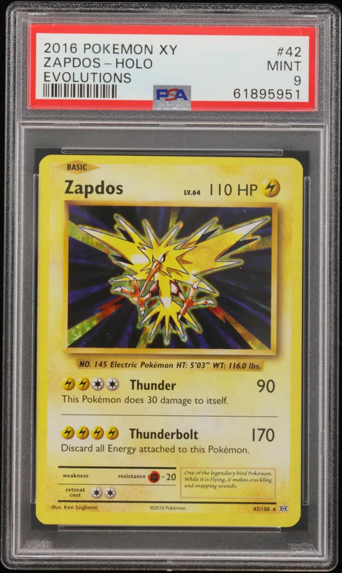 2016 #42 Zapdos-Holo PSA 9 XY Ev