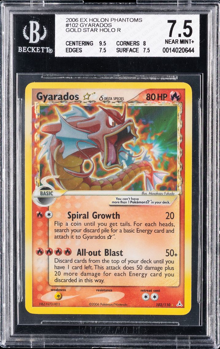 2006 #102 Gyarados-Holo BGS 7.5 EX Holon Phantoms Pokemon
