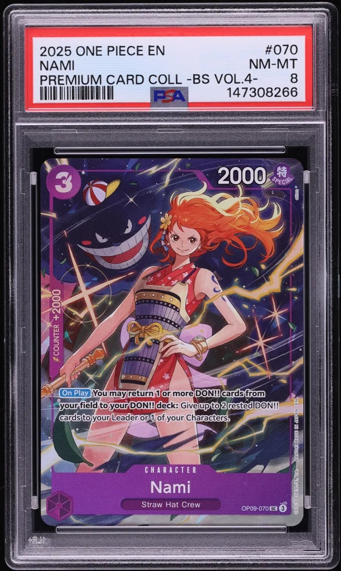 2025 #OP09-070 One Piece Premium Collection Best Selection Vol.4 Nami NM-MT PSA 8
