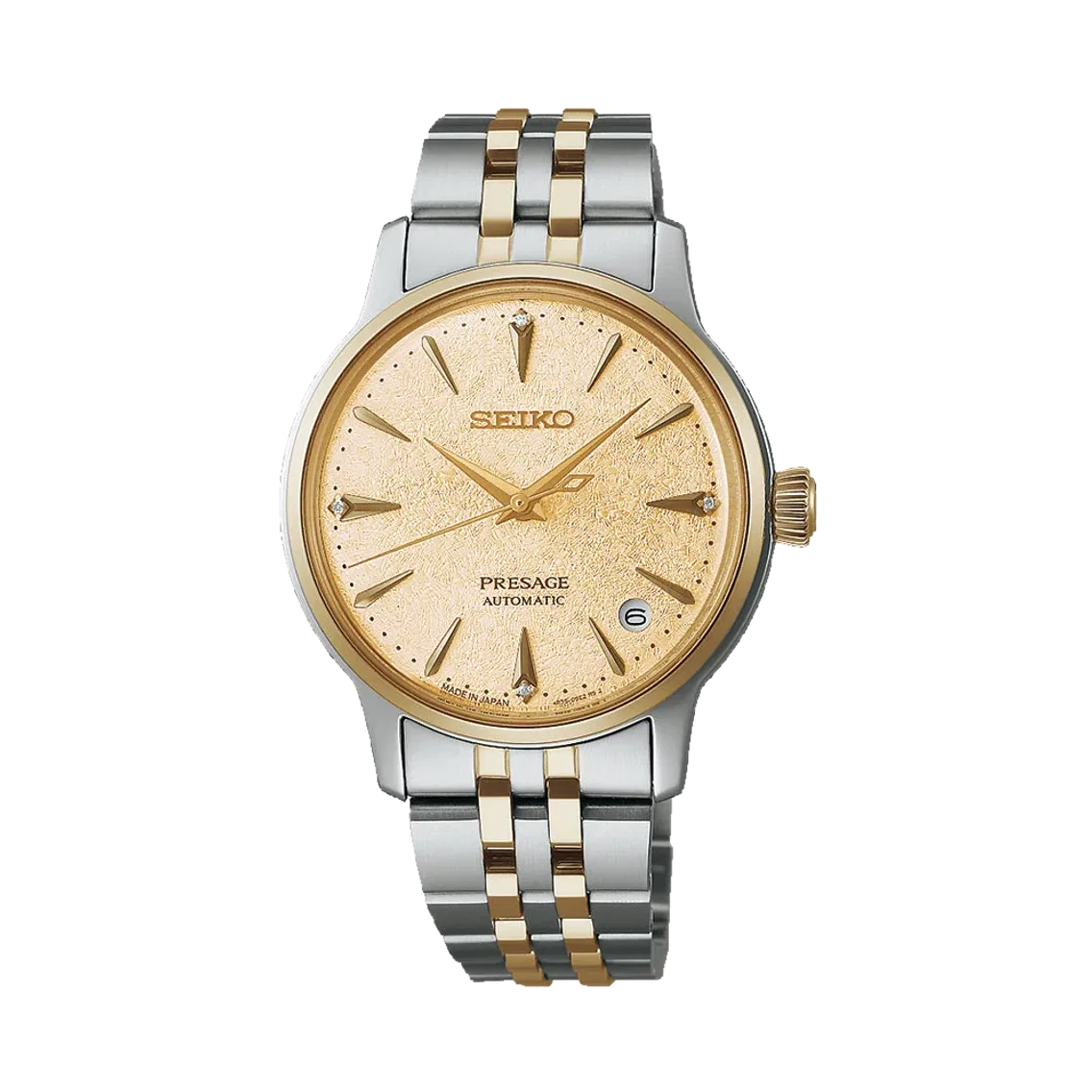Seiko SRPL64 Presage Cocktail Time Two-Tone 34mm - Gold on Bracelet