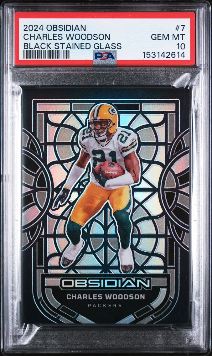 2024 #7 Charles Woodson PSA 10 Panini Obsidian Black Stained Glass