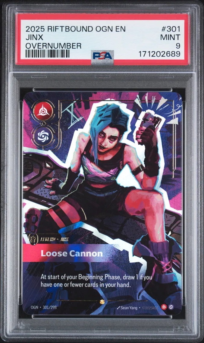 2025 #301 Jinx - Loose Cannon PSA 9 Riftbound: League of Legends Ogn-Origins