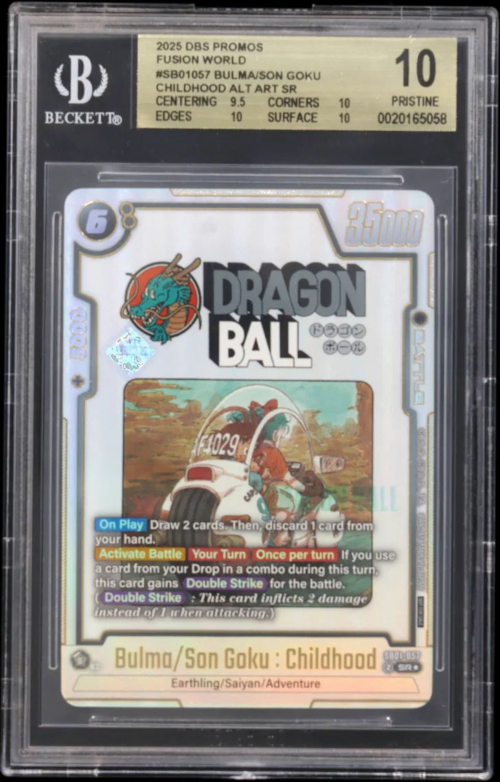 2025 #SB01057 Bulma/Son Goku : Childhood ALT ART SR/(40th Anniversary Event Winner Prize) BGS 10 Dragon Ball Super Card Game Fusion World Promos