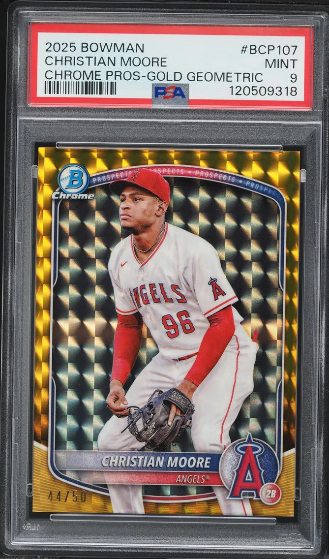 2025 #BCP107 Christian Moore PSA 9 Bowman Chrome Prospects Baseball