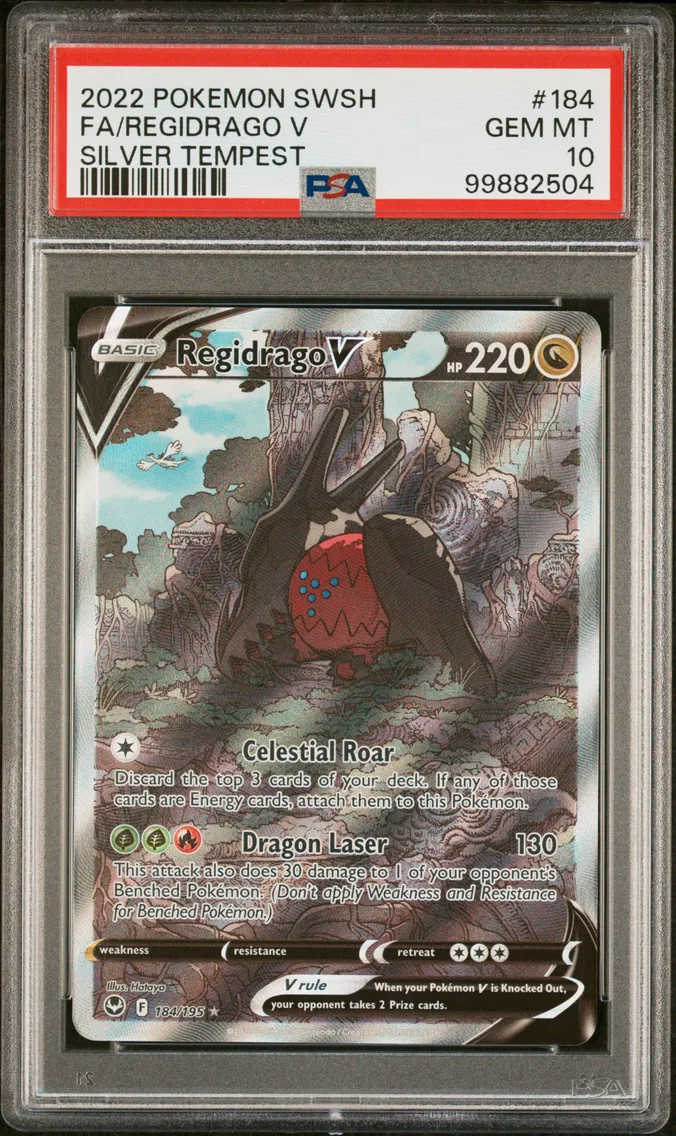 2022 #184 Full Art/Regidrago V PSA 10 Sword & Shield Silver Tempest