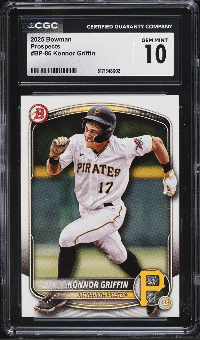 2025 Bowman Konnor Griffin PROSPECT #BP-86 CGC 10 GEM MINT