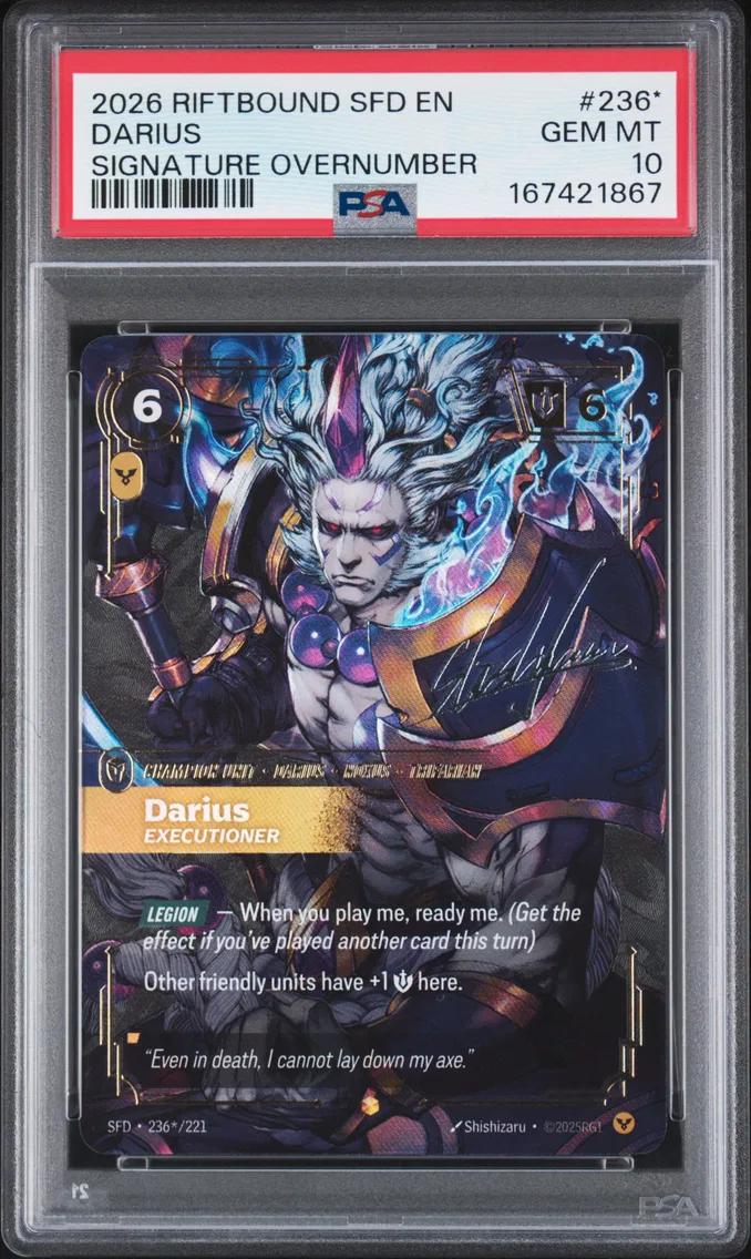 2026 #236* Darius - Executioner PSA 10 Riftbound: League of Legends Sfd-Spiritforged