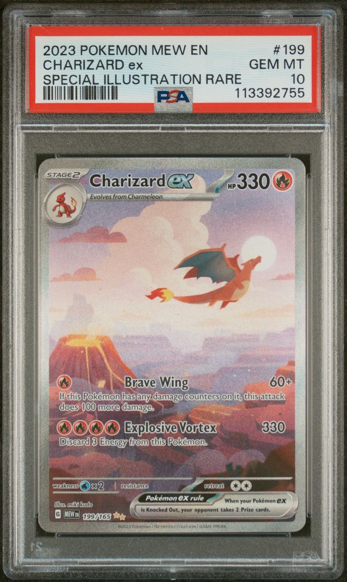 2023 #199 Charizard EX PSA 10 Mew EN-151
