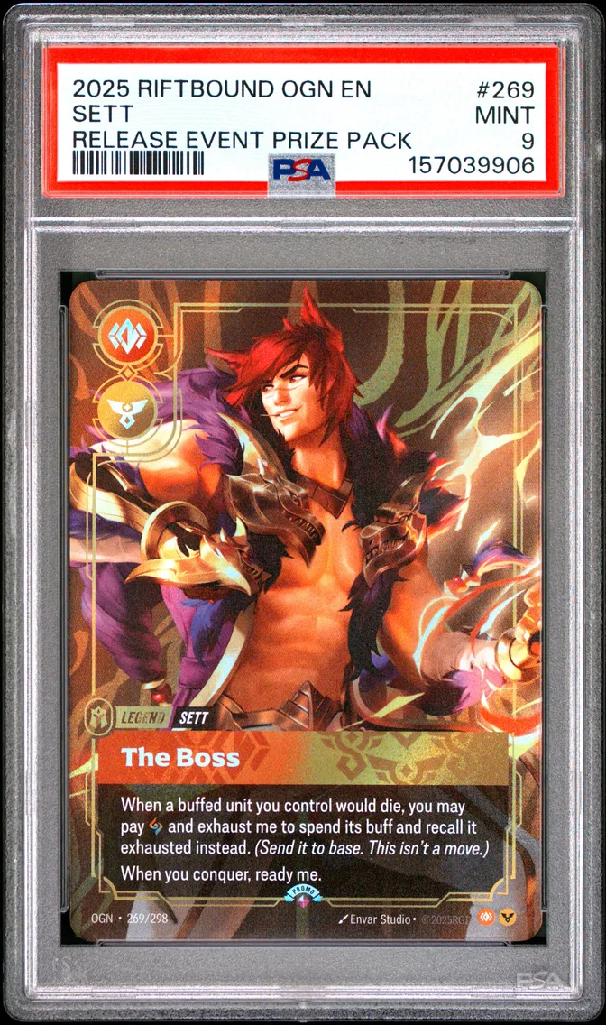 2025 #269 Sett - the Boss PSA 9 Riftbound: League of Legends Ogn-Origins
