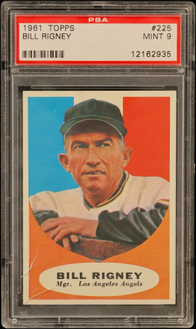 1961 #225 Bill Rigney PSA 9 Topps