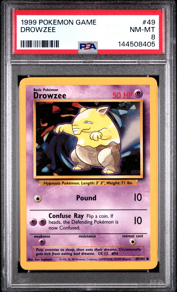 1999 #49 Drowzee PSA 8 Game Pokemon