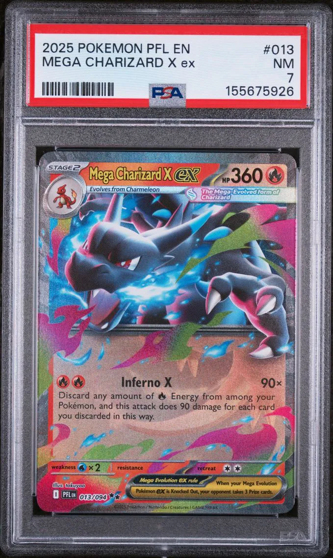 2025 #013 Mega Charizard X EX PSA 7 Pfl EN-Phantasmal Flames