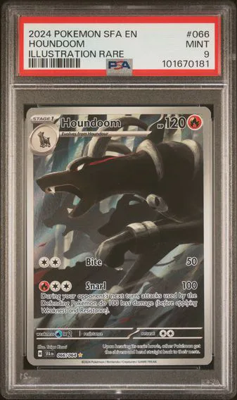 2024 #066 Houndoom PSA 9 Sfa EN-Shrouded Fable Pokemon