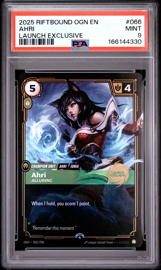 2025 #066 Ahri - Alluring PSA 9 Riftbound: League of Legends Ogn-Origins
