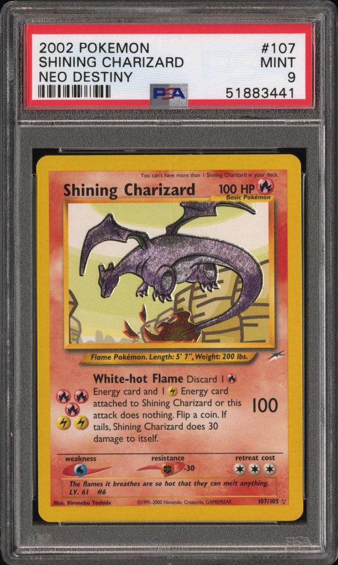 2002 #107 Shining Charizard PSA 9 Neo Destiny