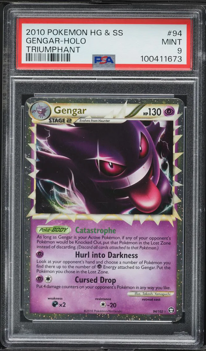 2010 #94 Gengar-Holo PSA 9 Heartgold & Soulsilver Triumphant Pokemon
